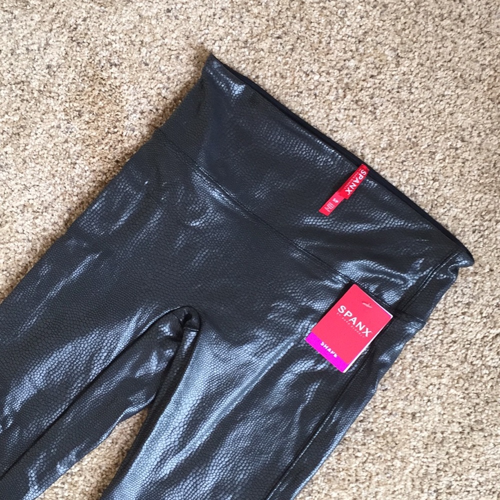 Spanx Pebble Grey Faux Leather Leggings